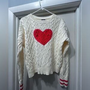 Lands’ End Women’s Drifter Aran Cable Easy Fit Crew Sweater